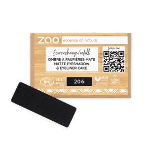 206 Black Eye Shadow & Eyeliner Cake  Refill Rectangle, ZAO