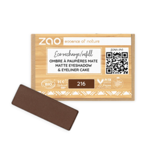 216 Brown Refill Rectangle Eye Shadow & Eyeliner Cake, ZAO